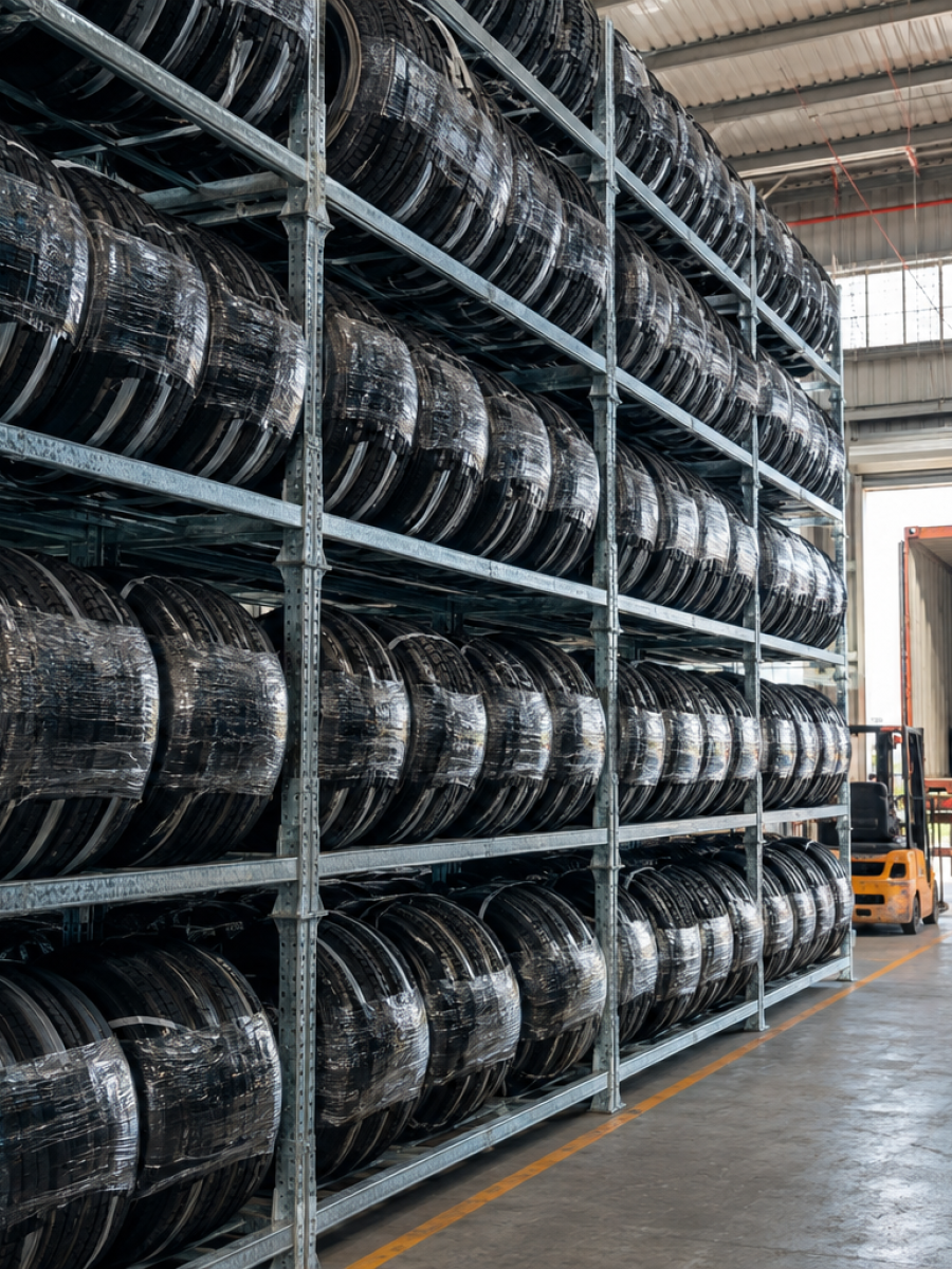 Finished tires controlled for warehouse and export release